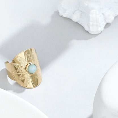 Anthea Amazonite Vintage Ring Stainless steel