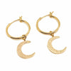 Hoops Moon Earrings Gold | Mi Cielo London