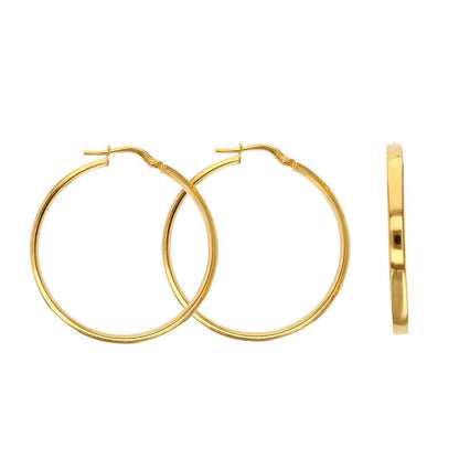 Classic Large Creole Hoops Earrings 23mm (9k Gold)