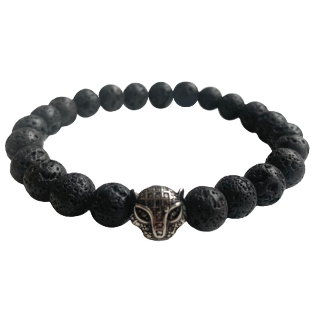 Jaguar Lava Stone Bracelet
