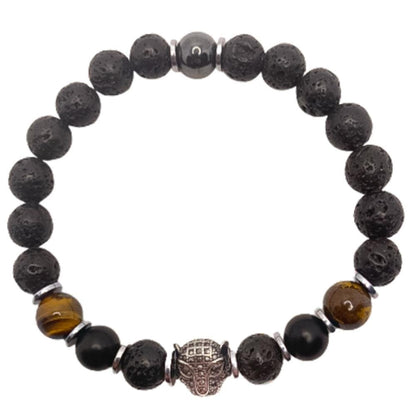 Lava Stone Tiger Eye Jaguar Bracelet