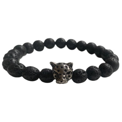 Leopard Lava Stone Bracelet