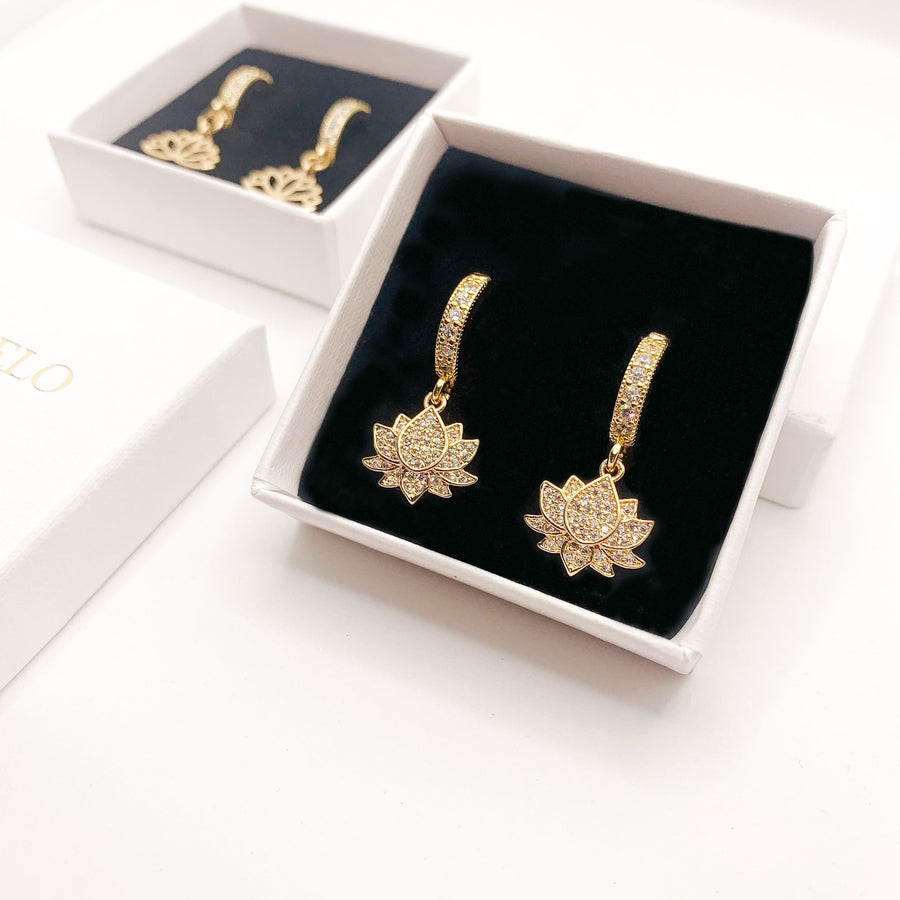 Lotus Flower Earrings <br> Cosmic