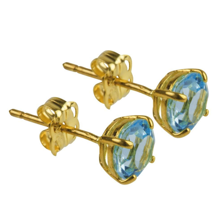 Majestic Fine Blue Topaz birthstone earrings 9k gold