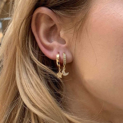 Mini Moon Earrings Zirconia