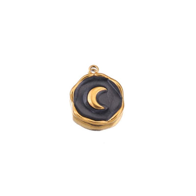 Enamel Black Mini Moon Necklace