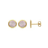 Mother Pearl Round Stud Earrings 18k Gold