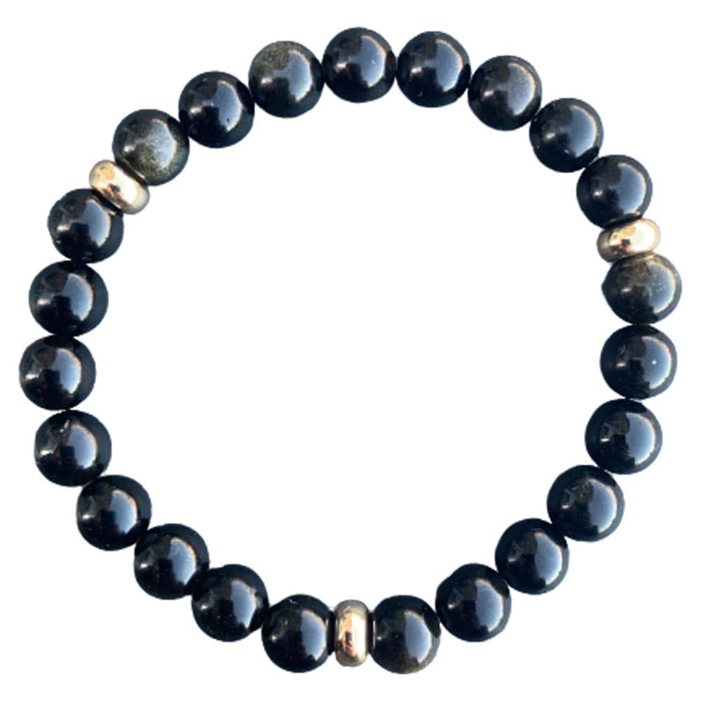 Gold Sheen Obsidian Bracelet Gold Disks 8mm