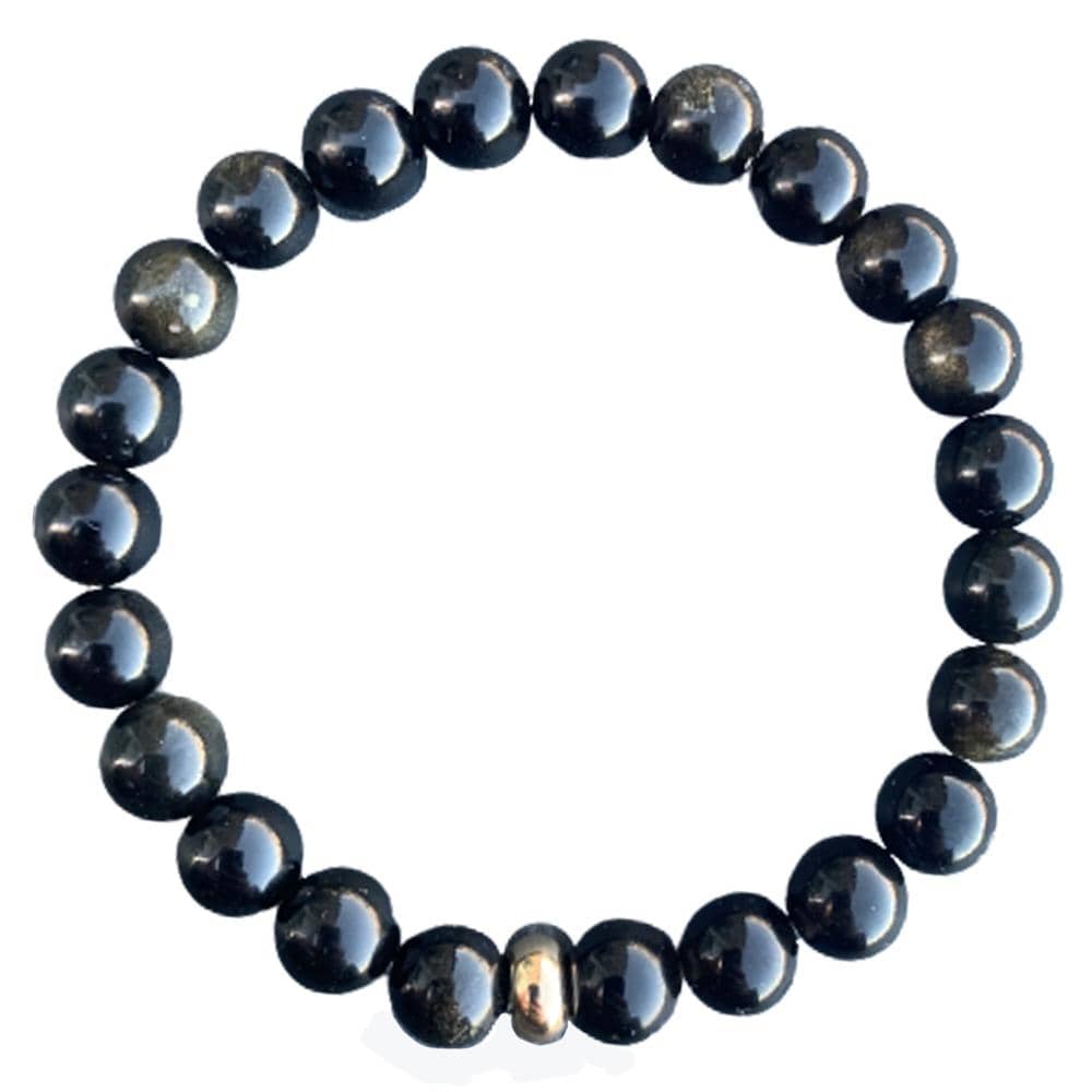Gold Sheen Obsidian Bracelet Gold Disk 8mm
