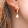 Pink Pearl Hoops Earrings by Alba