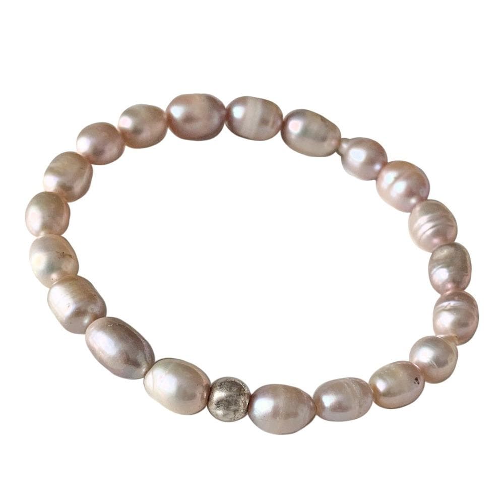 Pink Pearl bracelet with sterling silver