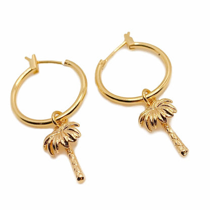 Mini Palm Trees Earrings Hoops | Mi Cielo London