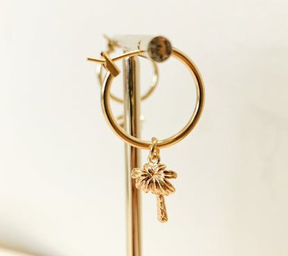 Mini Palm Trees Earrings Hoops