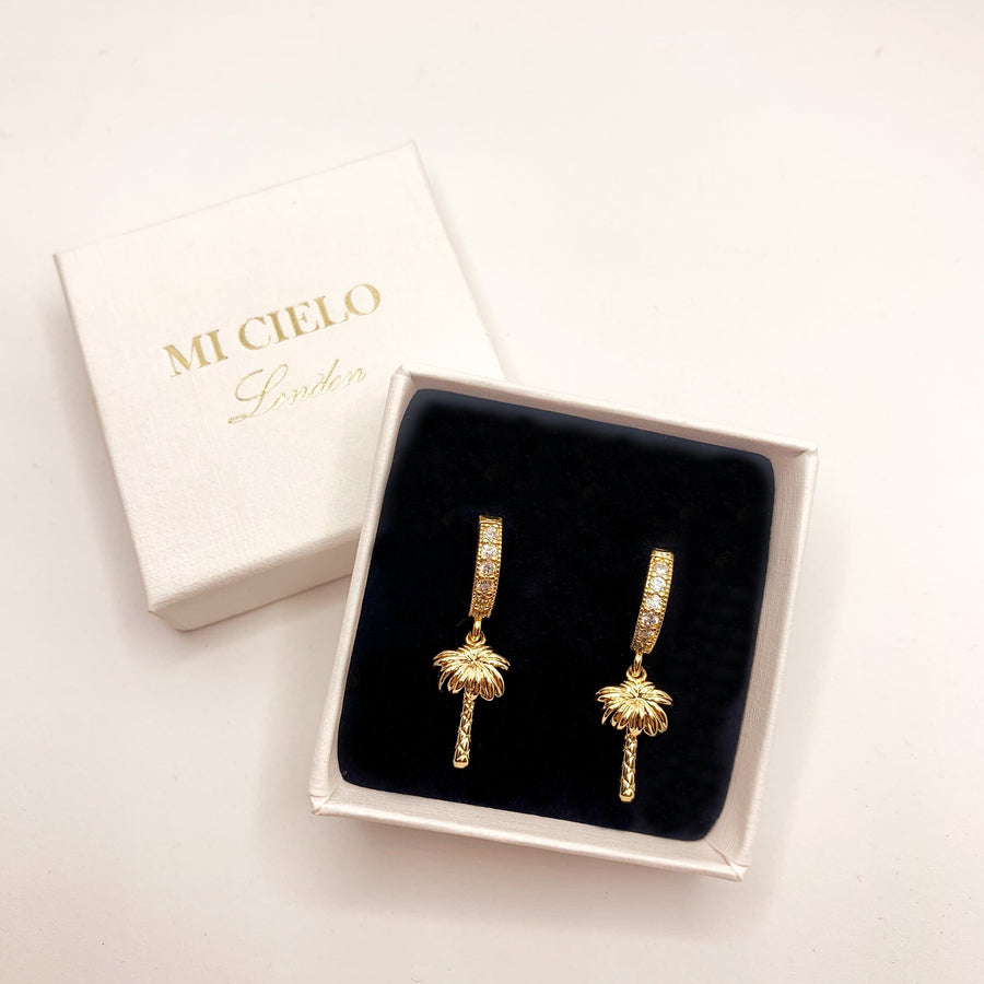 Mini Palm Trees Earrings Zirconia