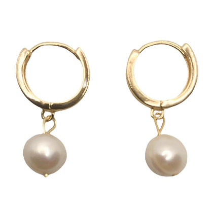 Pearl Hoops Earrings
