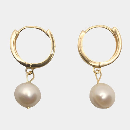 Pearl Hoops Earrings <br> Classic