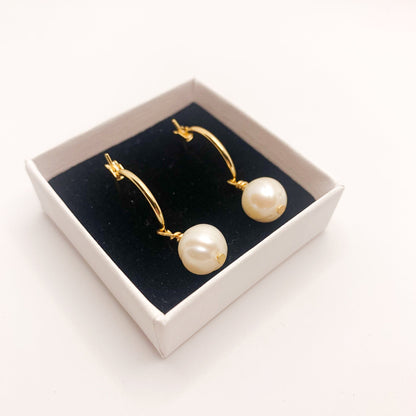 Pearl Hoops Earrings