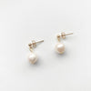 Natural white fresh water pearl earrings