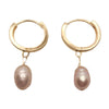 Pink Pearl Hoops Earrings <br> Classic