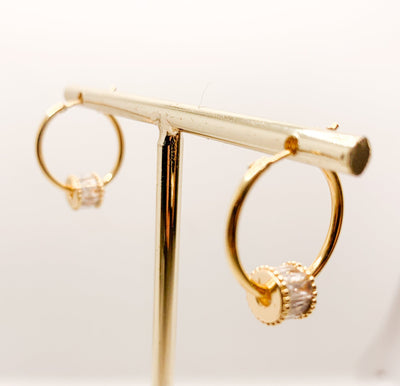 Disk Hoops Rhinestone earrings