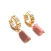 Earrings Rhodonite Hoops Gold