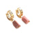 Earrings Rhodonite Huggies Gold