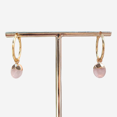 Rose quartz Earrings (Gold Plated 18k)