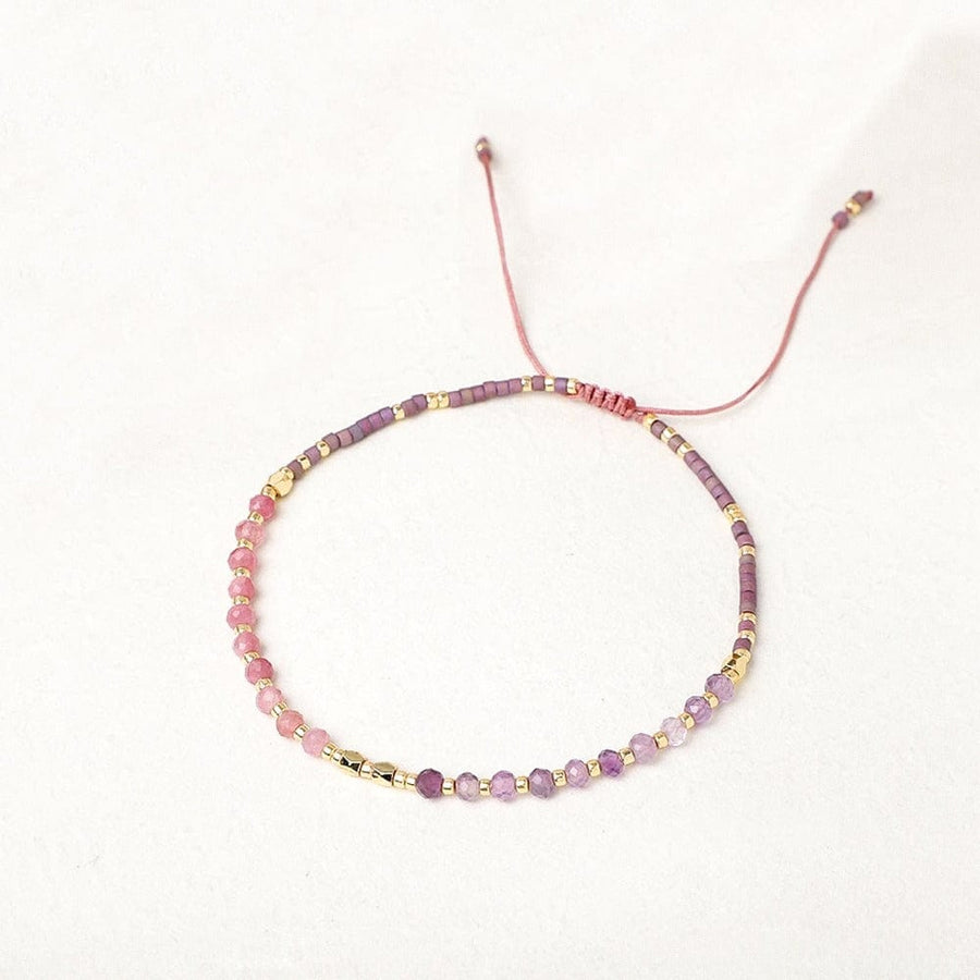 Purple Friendship Bracelet Rose quartz Amethyst