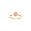 Rose quartz Pear beaded Gold Ring (18k Gold)