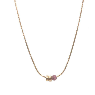 Gold Ruby Duo Disks necklace