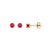 Ruby Stud Earrings Gold 18k 4mm