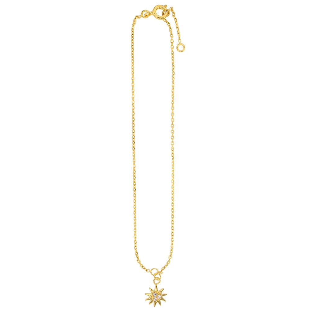 SOLIA Anklet <br> Sun gold plated cz