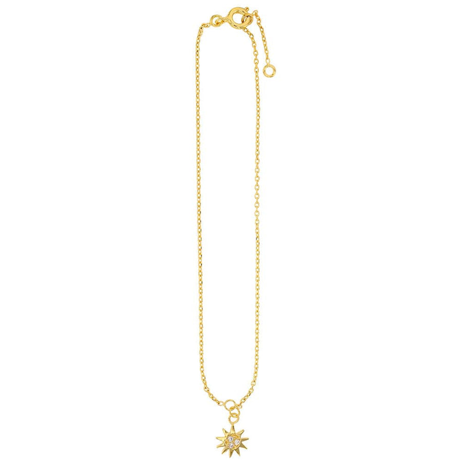 SOLIA Anklet <br> Sun gold plated cz