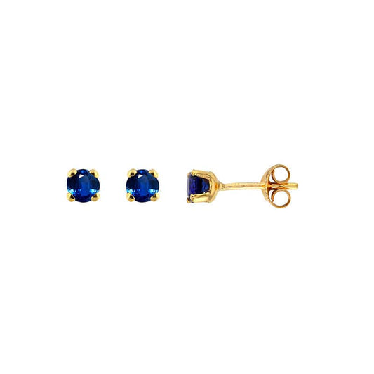 Sapphire Stud Earrings Gold 18k 3mm