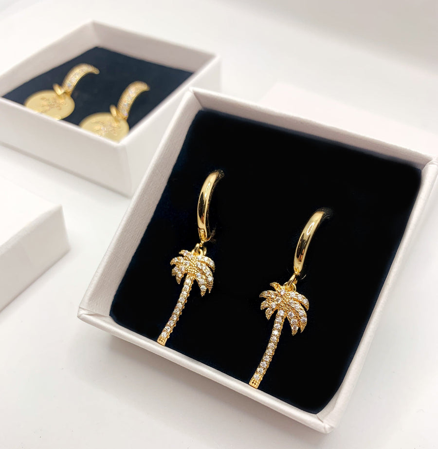 Palm Trees Earrings Zirconia | Mi Cielo london