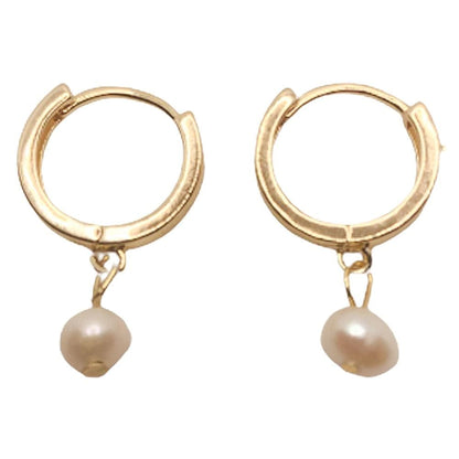 Small Pearl Hoops Earrings <br> Classic