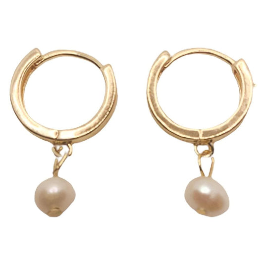 Small Pearl Hoops Earrings <br> Classic