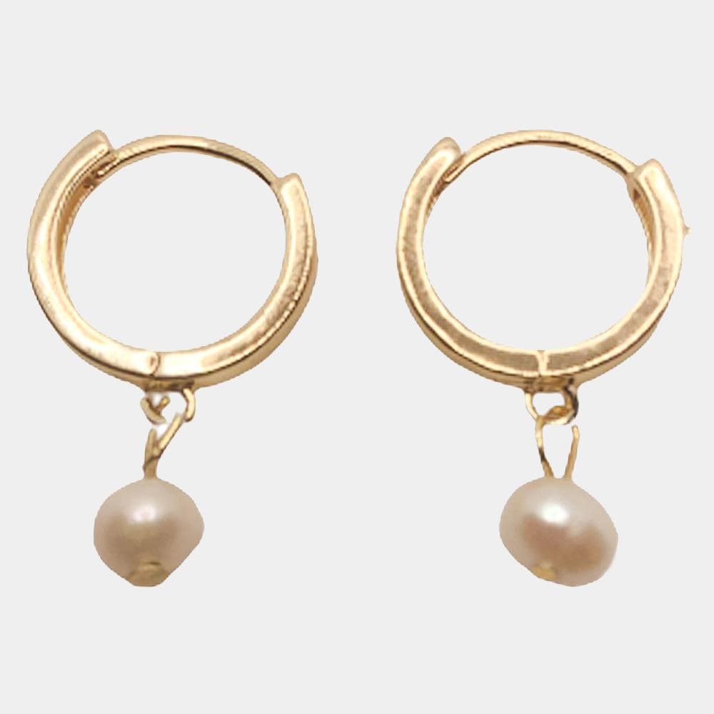 Small Pearl Hoops Earrings <br> Classic