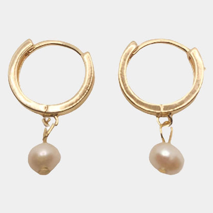 Small Pearl Hoops Earrings <br> Classic