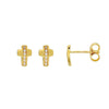 Gold Cross Stud Earrings cz (9k Gold)