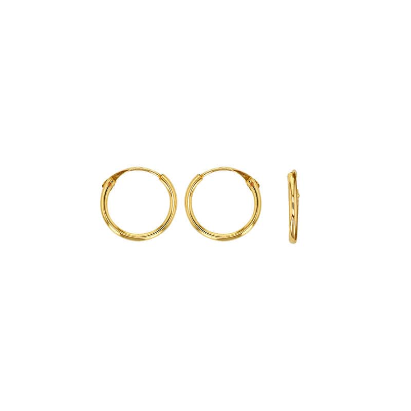 Small Creole Hoops Earrings 12mm (9k Gold)