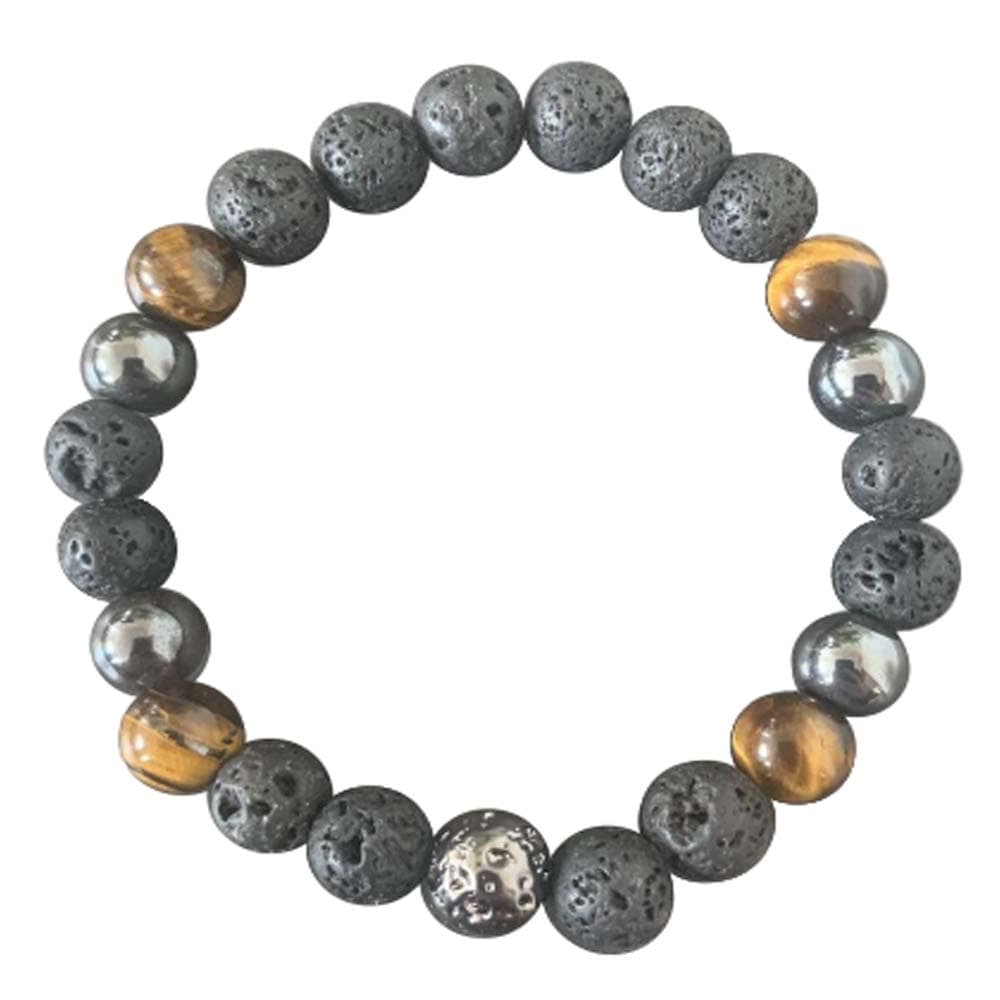 Soulmate Bracelet <br> Lava stone, Tiger Eye