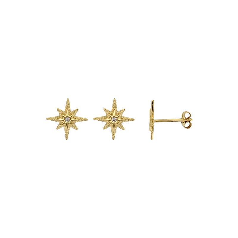 Stardust Stud Earrings 18k Gold