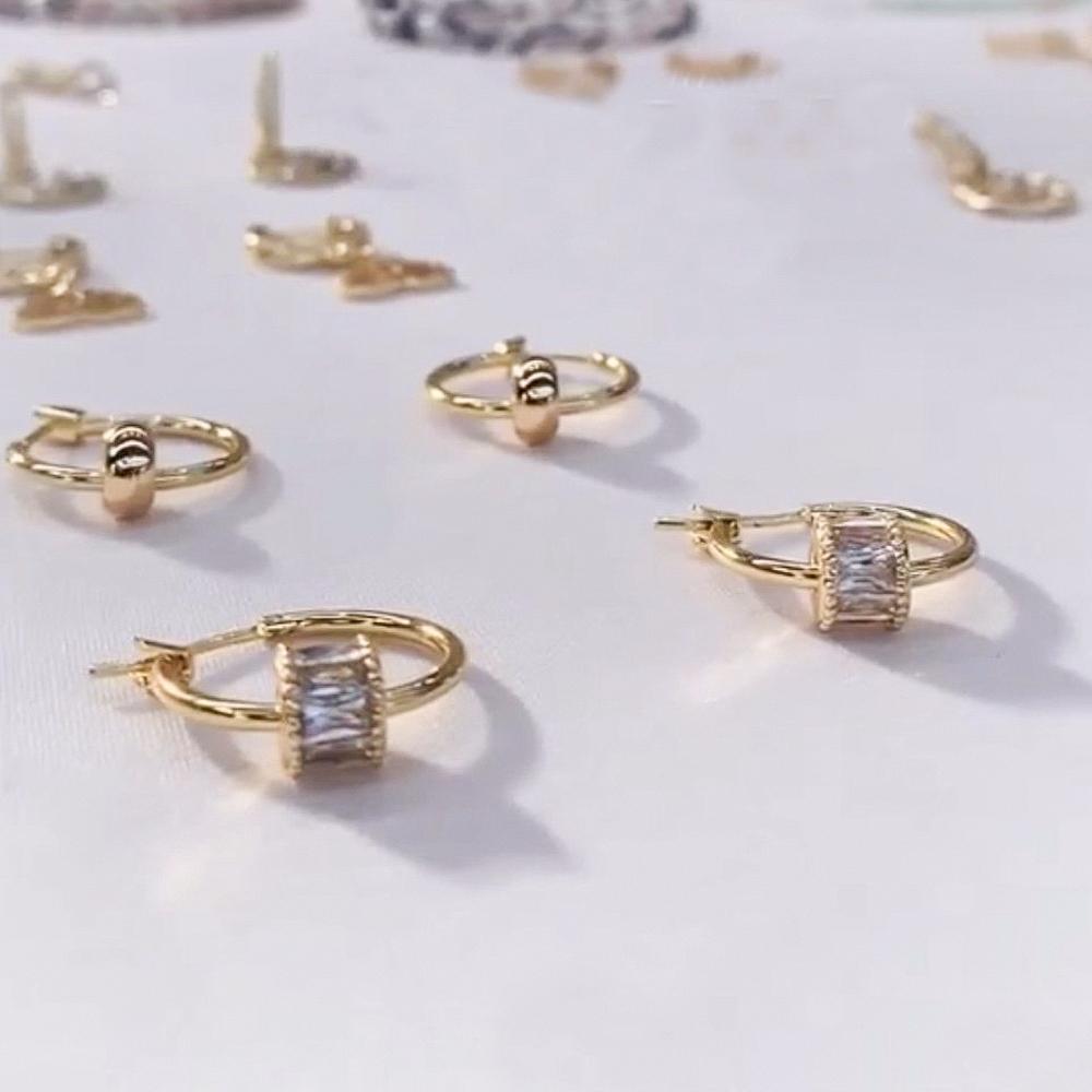 Disk Hoops Rhinestone earrings