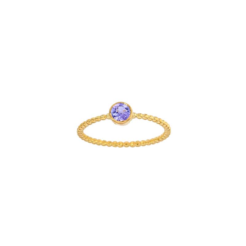Tanzanite Gold Ring beaded (18k Gold)
