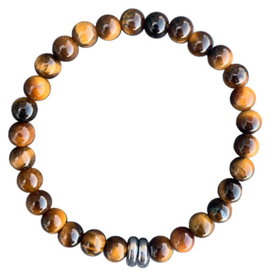 Tiger Eye Bracelet Hematite Duo Disks