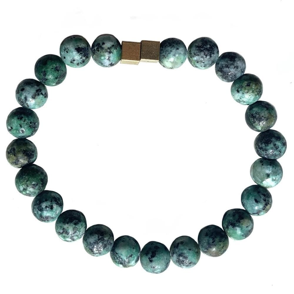 African turquoise duo square bracelet