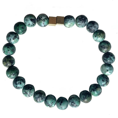 African turquoise duo square bracelet