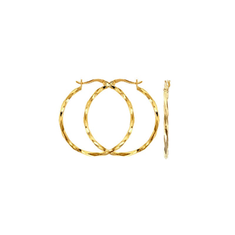 Twisted Creole Hoops Earrings (9k Gold)