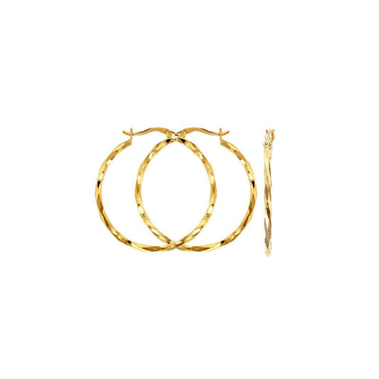 Twisted Creole Hoops Earrings (9k Gold)